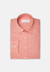 Coral Egyptian Cotton Broadcloth Shirt - SARTORO