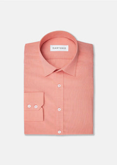 Coral Egyptian Cotton Broadcloth Shirt - SARTORO