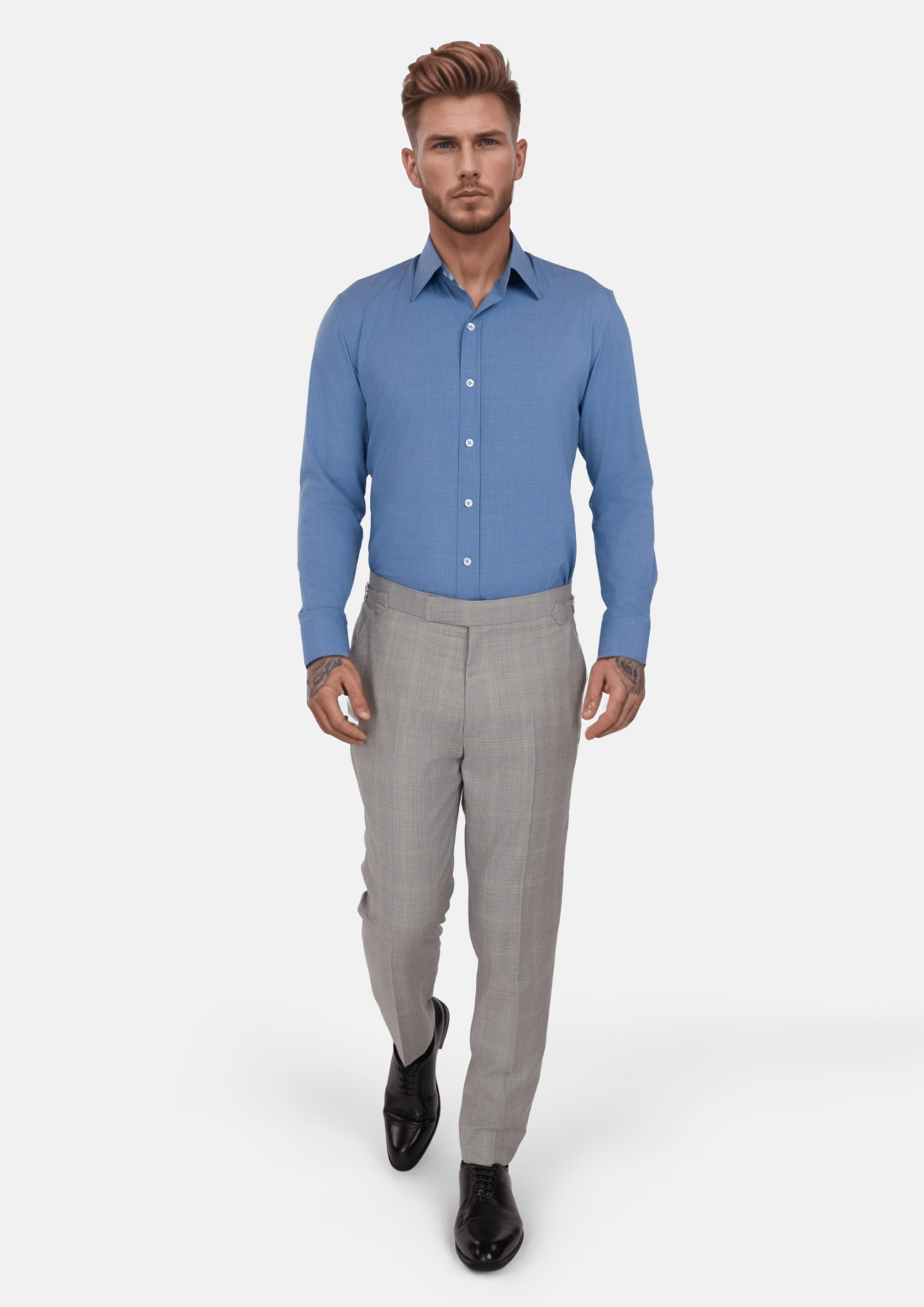 Cornflower Blue Aloe Shirt - SARTORO