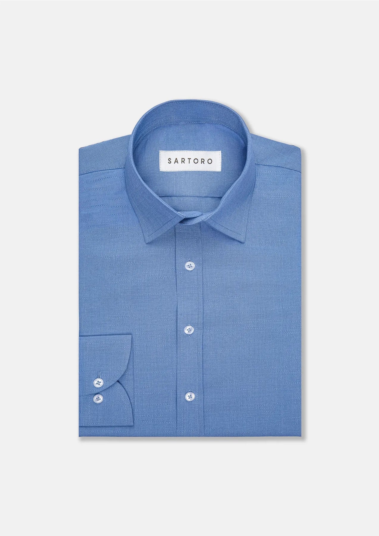 Cornflower Blue Aloe Shirt - SARTORO