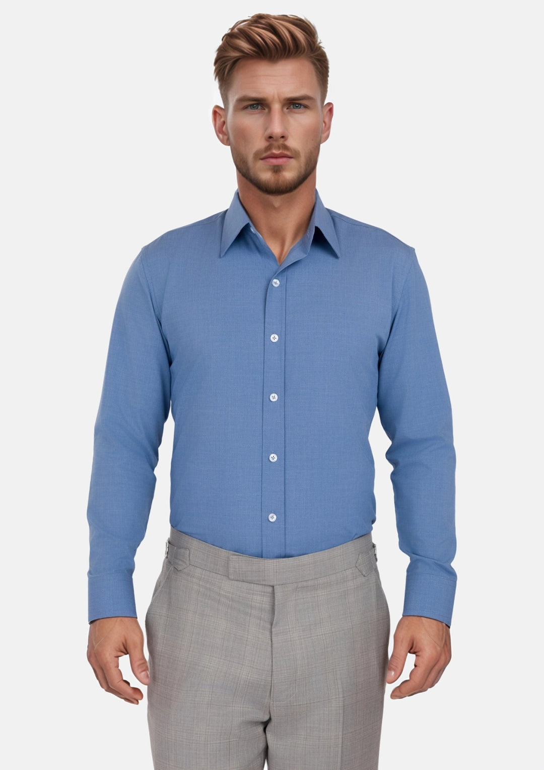Cornflower Blue Aloe Shirt - SARTORO