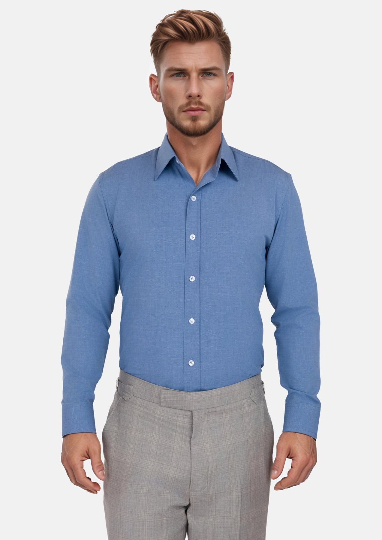 Cornflower Blue Aloe Shirt - SARTORO