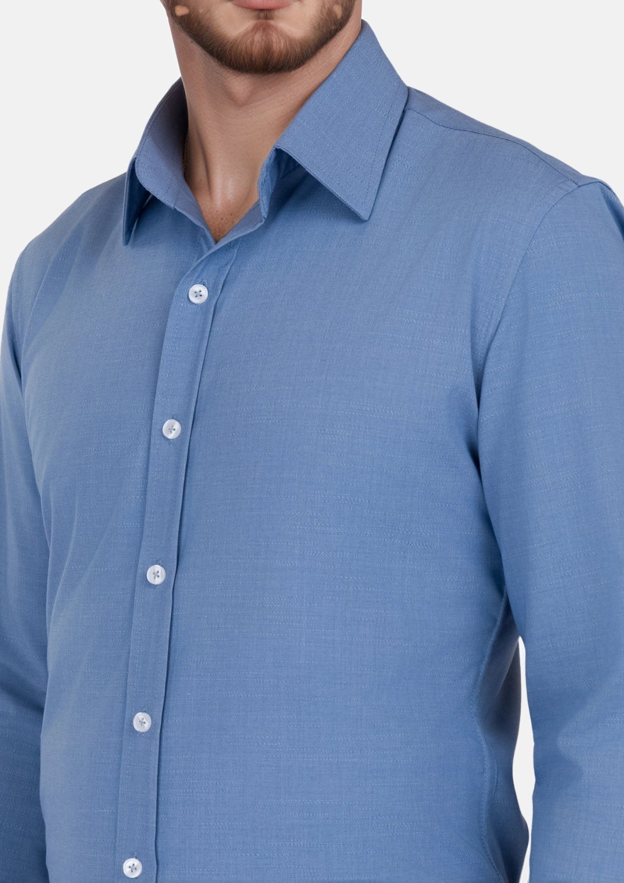 Cornflower Blue Aloe Shirt - SARTORO