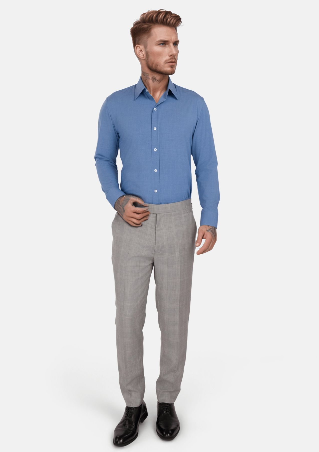 Cornflower Blue Aloe Shirt - SARTORO