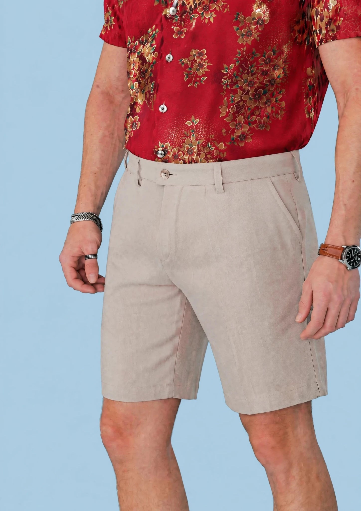 Crimson Blossom Silk Shirt - SARTORO840
