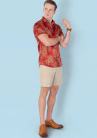 Crimson Blossom Silk Shirt - SARTORO821