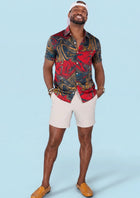 Crimson Swirl Silk Shirt - SARTORO231