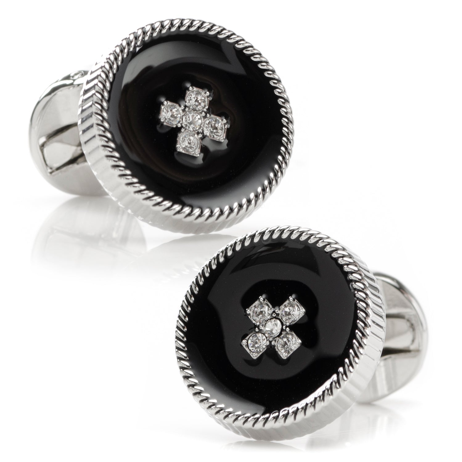 Crystal Button Rope Cufflinks687