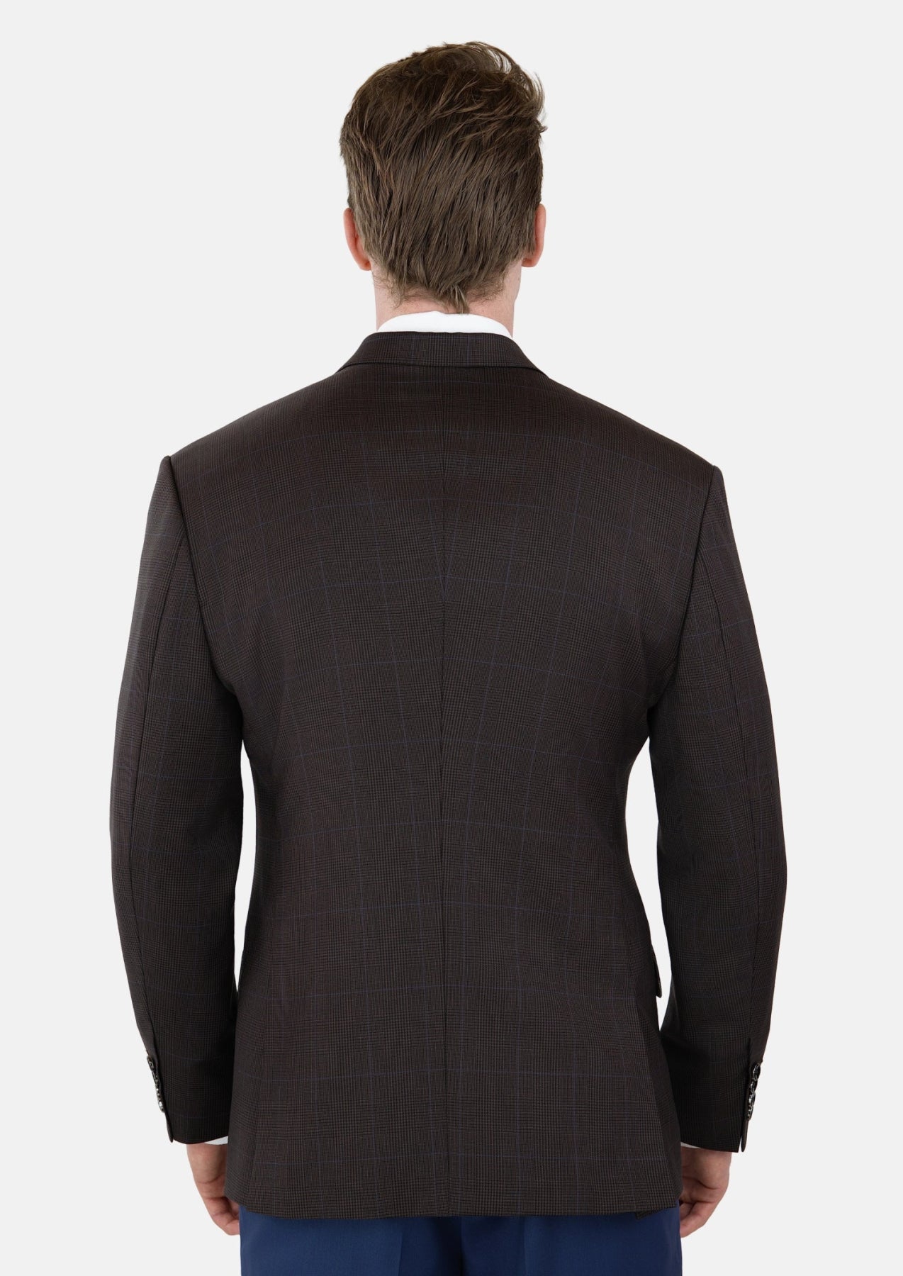 Dark Brown Prince Of Wales Jacket - SARTORO222