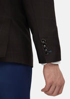 Dark Brown Prince Of Wales Jacket - SARTORO442