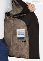 Dark Brown Prince Of Wales Jacket - SARTORO489