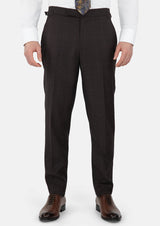 Dark Brown Prince Of Wales Pants - SARTORO