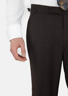 Dark Brown Prince Of Wales Pants - SARTORO602