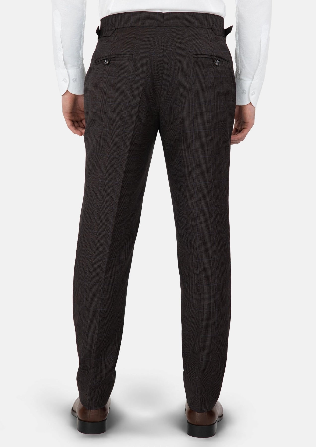 Dark Brown Prince Of Wales Pants - SARTORO580