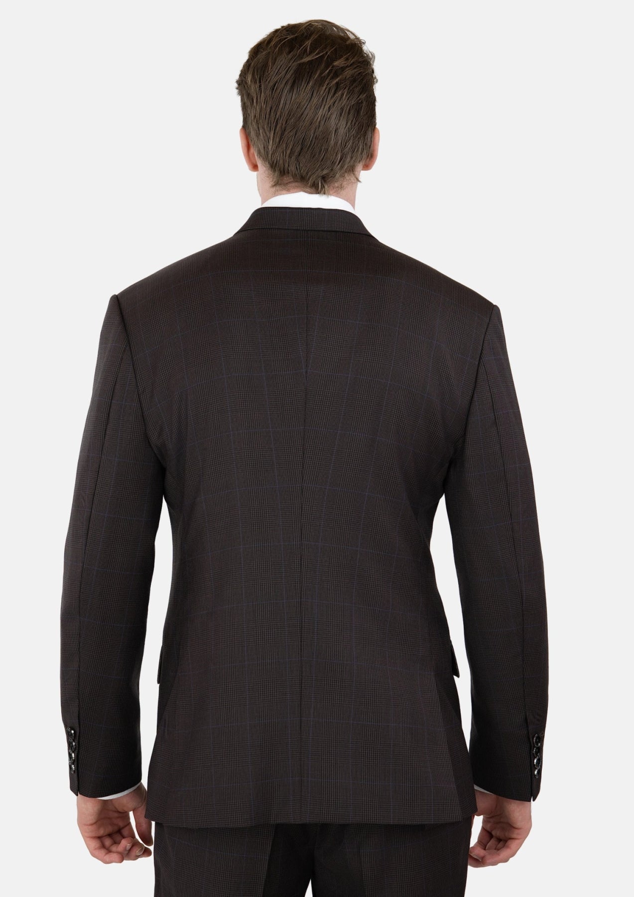 Dark Brown Prince Of Wales Suit - SARTORO173