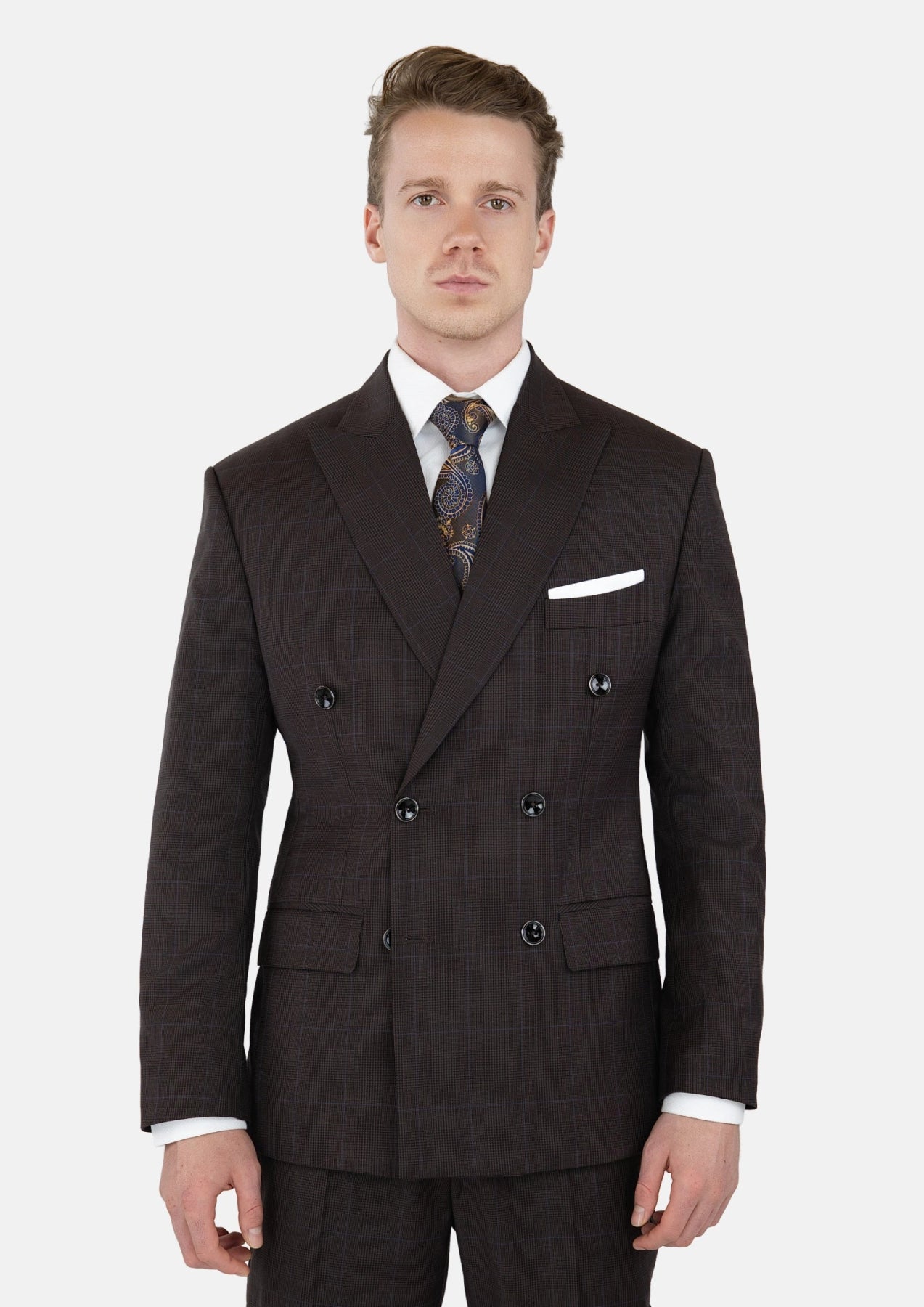 Dark Brown Prince Of Wales Suit38