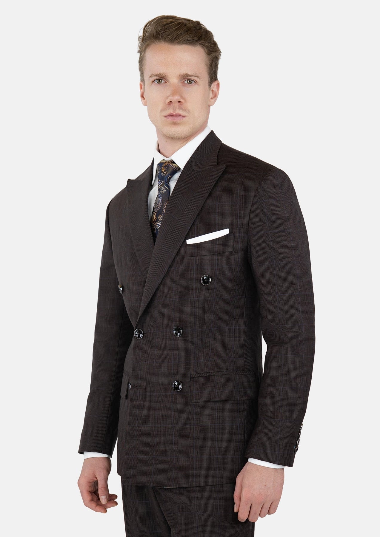 Dark Brown Prince Of Wales Suit549
