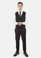 Dark Brown Prince Of Wales Vest - SARTORO199