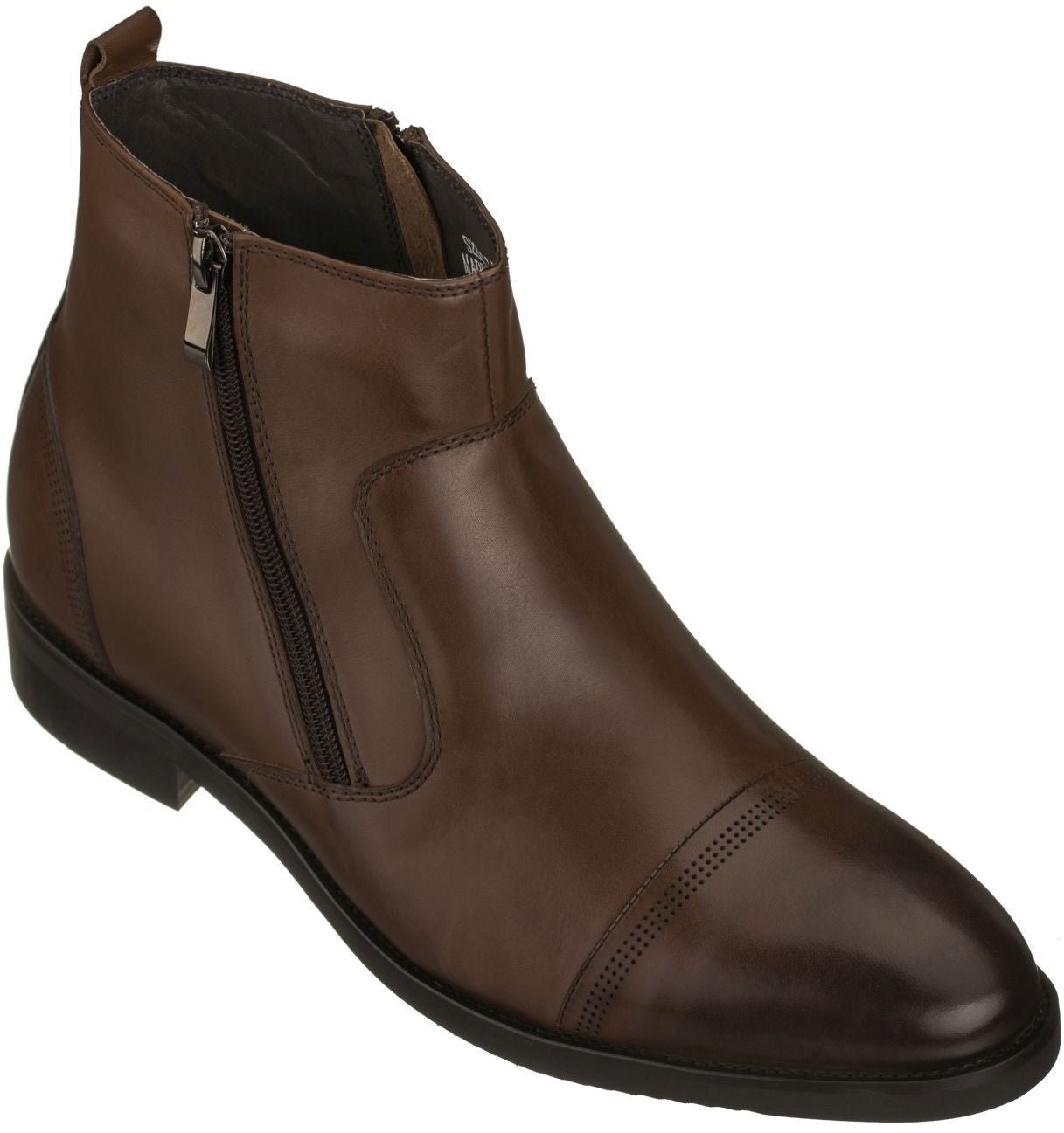 Dark Brown Zipper Boots - 2782