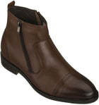 Dark Brown Zipper Boots - 2503