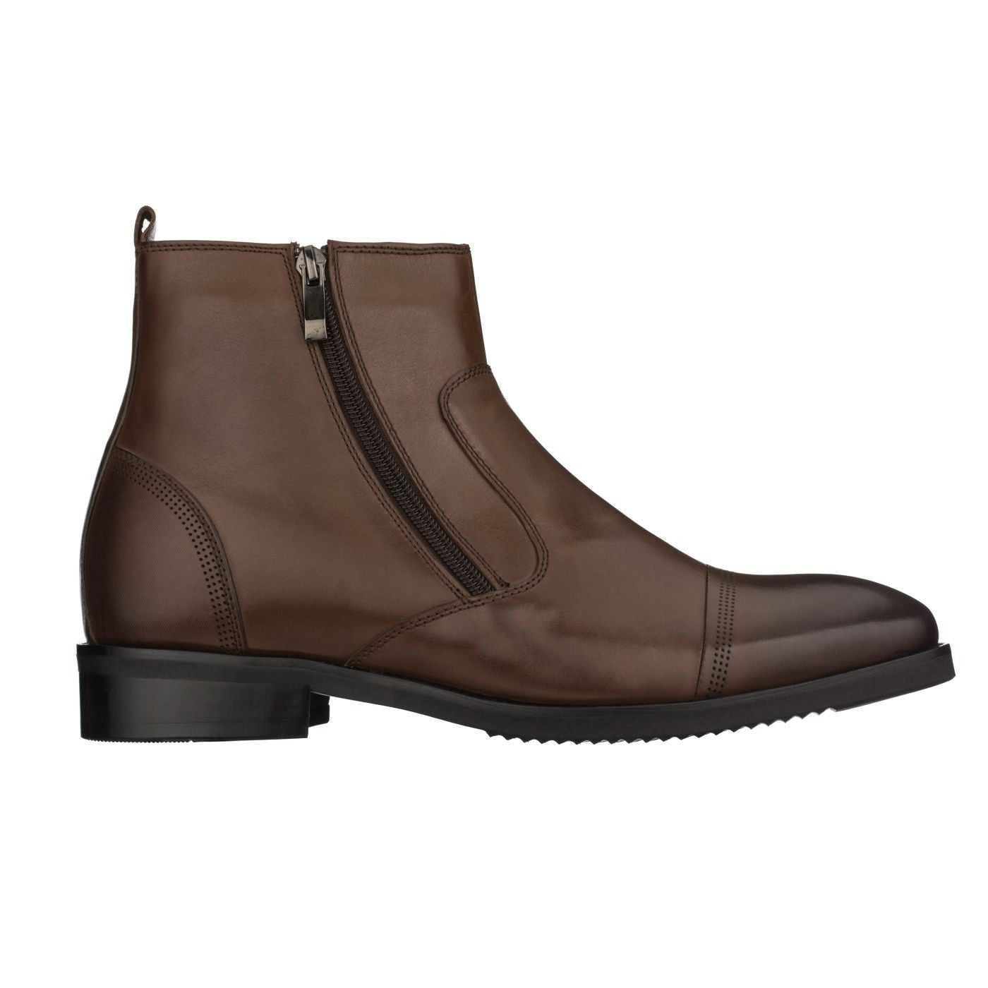 Dark Brown Zipper Boots - 2984