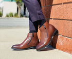 Dark Brown Zipper Boots - 2842