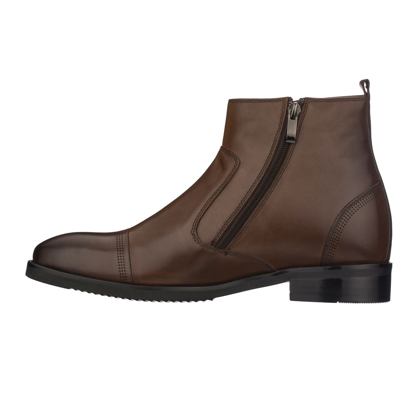 Dark Brown Zipper Boots - 2923