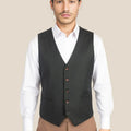 Dark Green Twill Vest - SARTORO