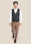 Dark Green Twill Vest - SARTORO