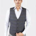 Dark Grey Prince of Wales Vest - SARTORO