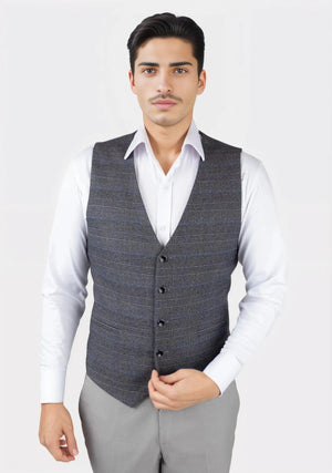 Dark Grey Prince of Wales Vest