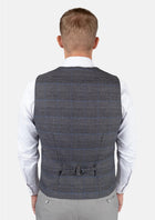 Dark Grey Prince of Wales Vest - SARTORO633