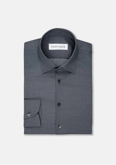 Dark Grey Ultrasoft Bamboo Shirt - SARTORO