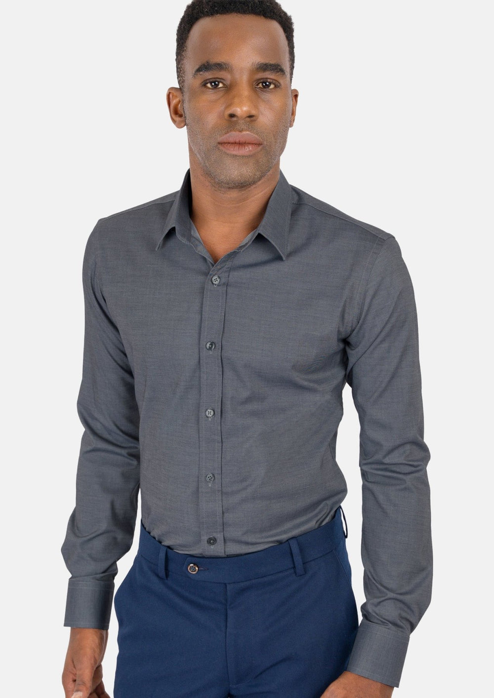 Dark Grey Ultrasoft Bamboo Shirt - SARTORO