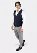 Dark Navy Twill Vest - SARTORO