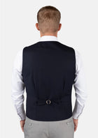 Dark Navy Twill Vest - SARTORO895