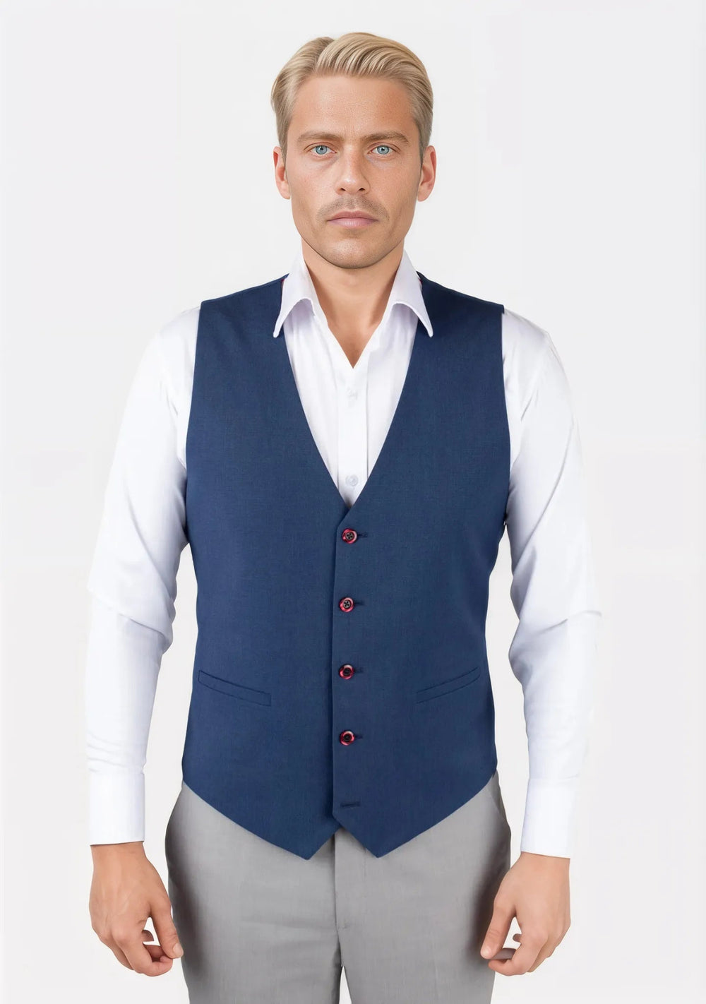 Deep Blue Crosshatch Vest856