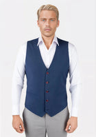 Deep Blue Crosshatch Vest - SARTORO395