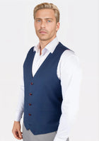 Deep Blue Crosshatch Vest - SARTORO416