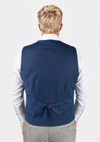 Deep Blue Crosshatch Vest - SARTORO733