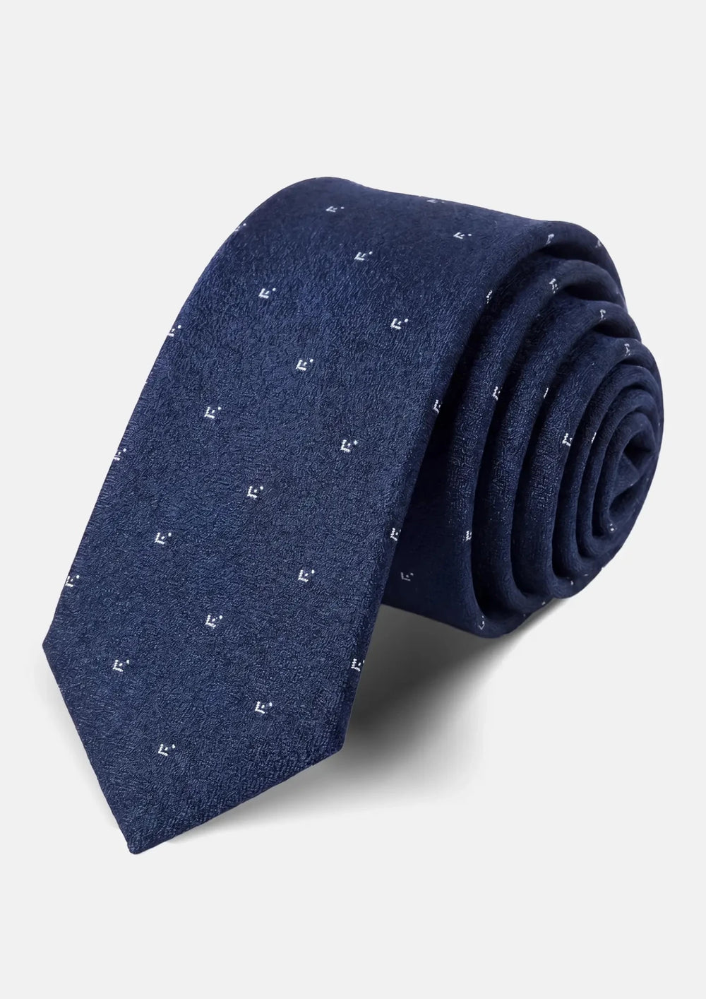 Deep Blue Minimal Motif Tie435