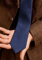 Deep Blue Pin Dot Tie - SARTORO280