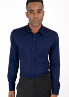Deep Blue Ultrasoft Bamboo Shirt - SARTORO112