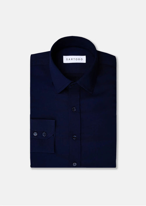 Deep Blue Ultrasoft Bamboo Shirt - SARTORO