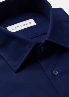 Deep Blue Ultrasoft Bamboo Shirt - SARTORO