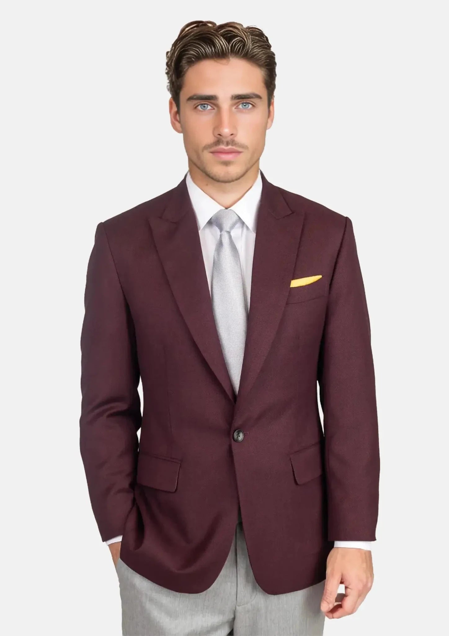 Deep Burgundy Birdseye Jacket383