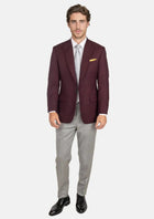 Deep Burgundy Birdseye Jacket - SARTORO108