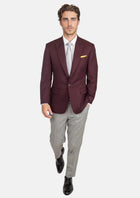 Deep Burgundy Birdseye Jacket - SARTORO578