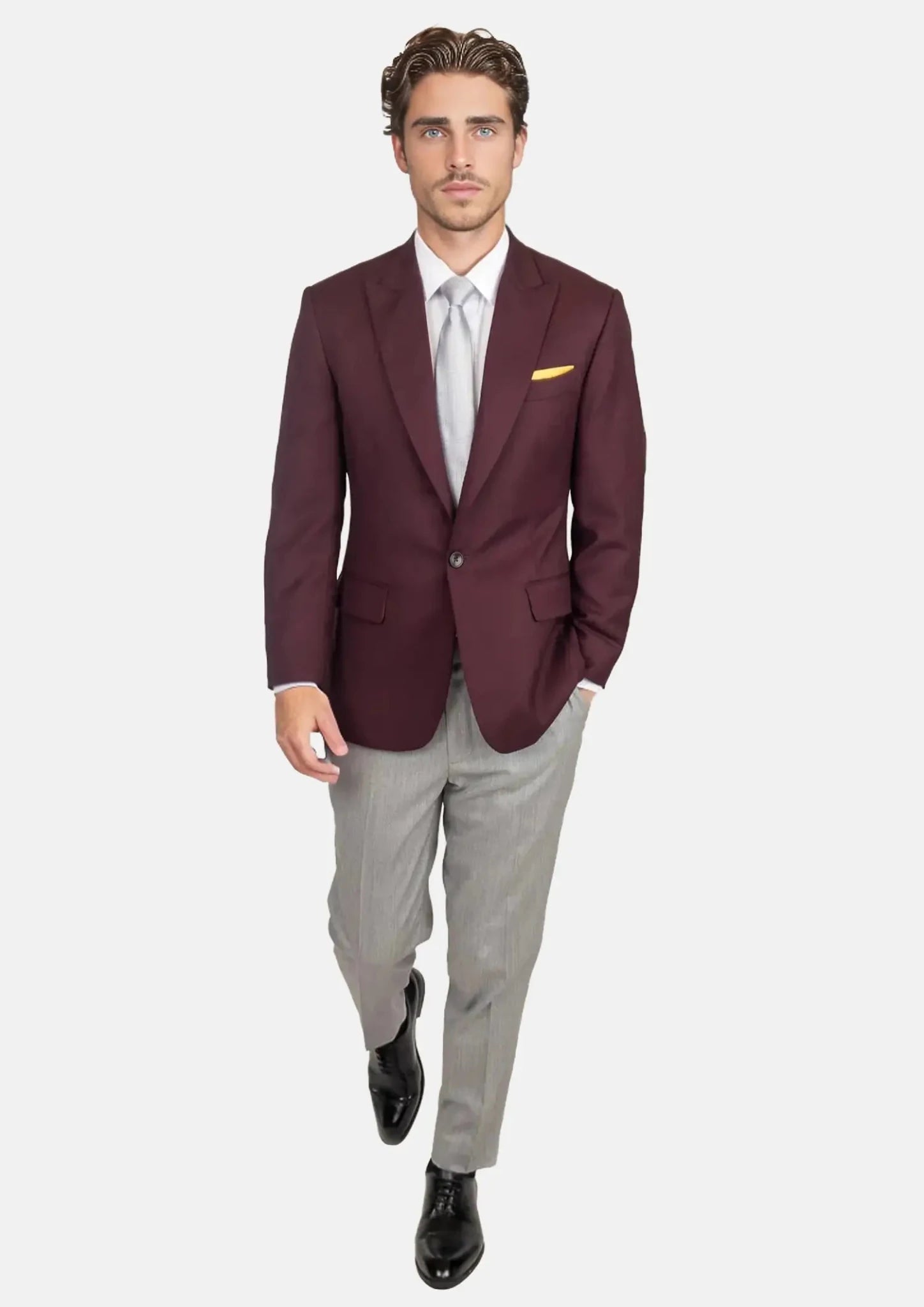 Deep Burgundy Birdseye Jacket - SARTORO108