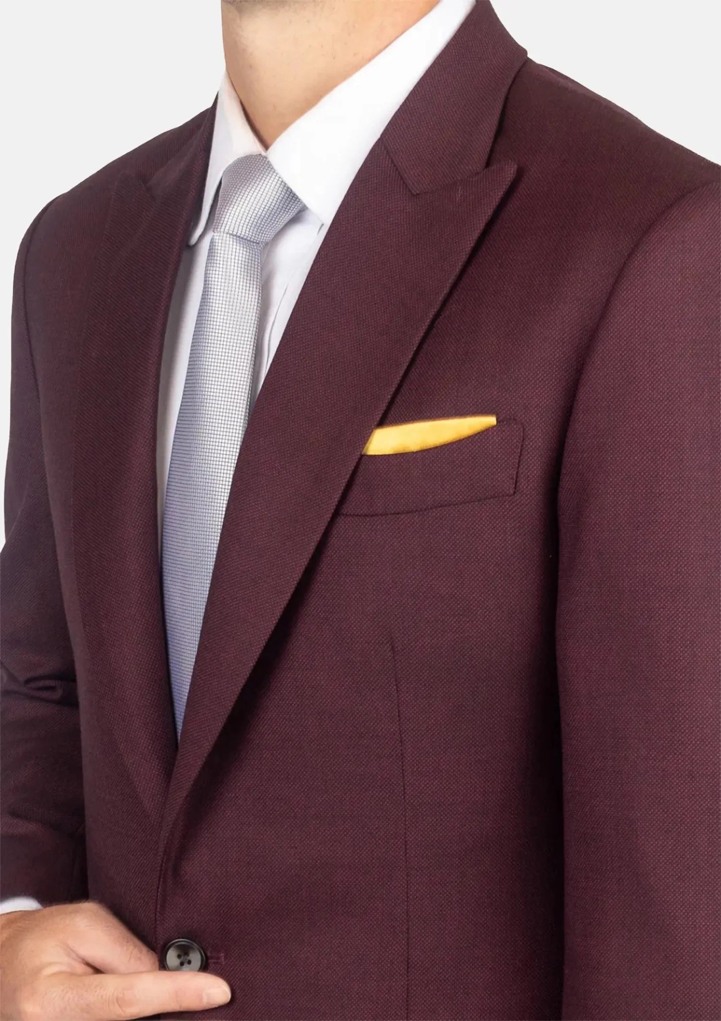 Deep Burgundy Birdseye Jacket - SARTORO210